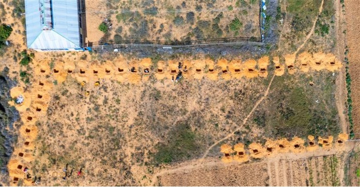 aerial image of farm before intervention