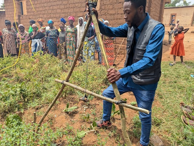 Man with a-frame level